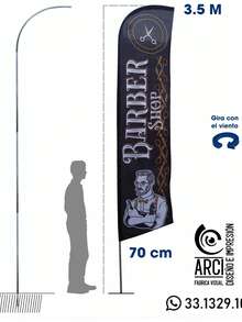 Estructura metálica tubos para bandera publicitaria 3.5 mts soporte resistente eventos exhibición comercial promoción montaje tienda fácil instalar decoración exteriores publicidad accesorios - Gris - Ver 5