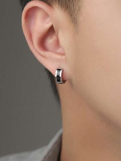 JOJELOO 1 زوج من الأقراط الحلقية الأنيقة للرجال، تصميم فريد، على الطراز الأمريكي الهيب هوب والأوروبي، متعدد الاستخدامات