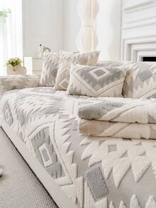 1件装四季通用沙发垫套，加厚保暖绒面沙发垫，现代简约防滑沙发套，防尘可水洗，柔软舒适，不易褪色，宠物友好，适用于L型沙发和1/2/3/4人座沙发，适合卧室、办公室、客厅等场所。