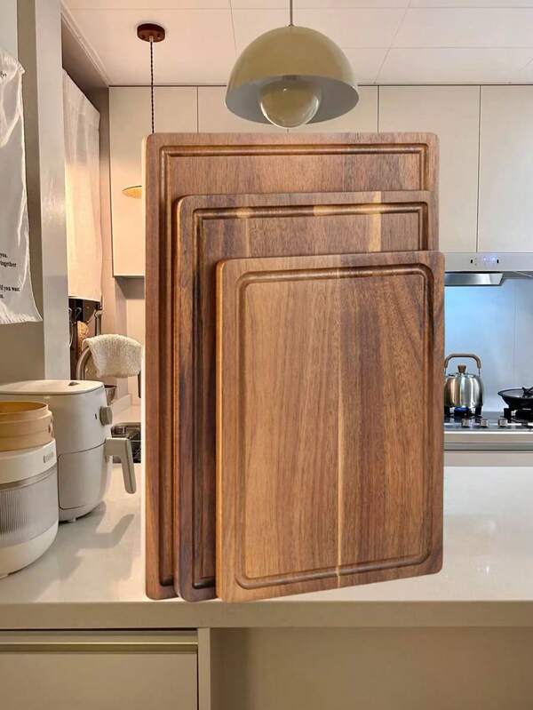 1pc Kitchen Thick Cut-Inch Cutting Board, Rosewood Solid Cutting Board, Kitchen Household Cutting Board, Cutting Board For Fruits, Vegetables And Meats, Solid Wooden Tray, Wooden Tray, Creative Wooden Tray, Tableware Tray, Multi-Functional Multi-Scenario Wooden Tray, Suitable For Kitchen, Outdoor, Living Room, Hotel, Restaurant's Snacks