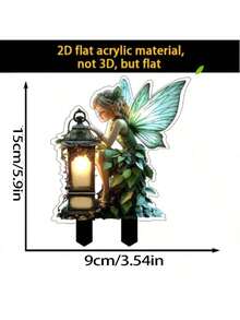 2Pcs 3D Green Fairy Acrylic Garden Lawn Stake Outdoor Patio Decor - Multicolor - View 6