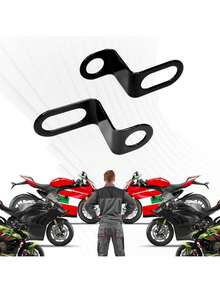 A Pair Of Black Curved Bracket Motorcycle Rear Turn Signal Bracket - Multicolor - View 2