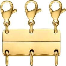 DDG Layering Necklace Clasp,18 K Gold And Silver Separator For Stackable Necklaces Accessories Women/Buckles - 三金 - 查看 1