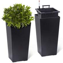 LIZHOUMIL 2Pcs 16/22" Tall Outdoor&Indoor Black Planter Pots With Drainage Holes&Water Level Monitor&Inner Bucket - màu đen - Xem 1