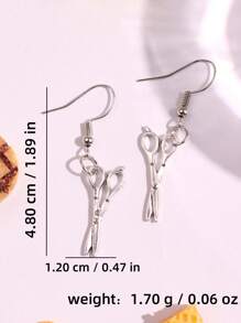 1 Pair Fashion Unique Personalized Cute Scissors Shaped Earrings For Women, Home Chef Decorative Jewelry