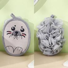 1 Pc Baby Bath Sponge, 2-In-1 Exfoliating Bath Flower And Bath Cloth, Non-Slip Baby Bath Set - Multicolor - View 14