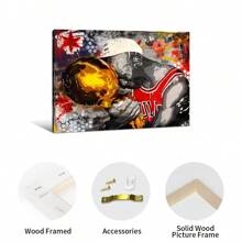 Abstrakte Graffiti Basketballspieler Leinwandkunst Poster - Rahmenlose Pop Sport Stern Wandkunst Dekoration für Wohnzimmer, Schlafzimmer, Fitnessstudio oder Studentenwohnheim