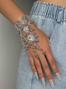 1 件时尚复古南亚风格女士无指手链，适合日常、节日、派对 - 連指手鍊 - 查看 19