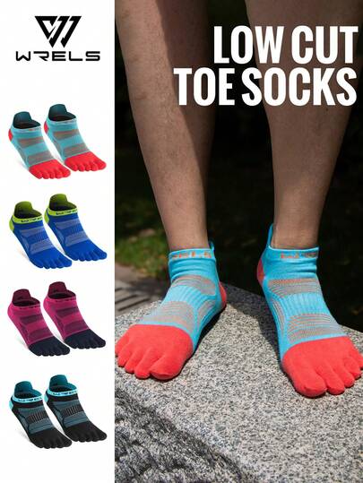  1 par/3 par WRELS unisex tåseparatorstrumpor, femtåsdesign. Nätmaterial, fukttransporterande och andningsbara. Anatomisk klack, lämpliga för vardagsbruk och sport.