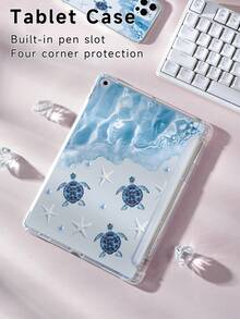 Summer Turtle Pattern IPad Protective Case Compatible With IPad 10th Generation,IPad Air 11-In.(M2)-2024,IPad Mini 4/5/6/7,Compatible With Samsung Galaxy Tab A8 10.5 Inch 2022,Kindle Paperwhite 12th Gen 2024,Models Such As Tab P11,The Four Corners Of The Protective Case Are Shockproof, Lightweight And Easy To Carry - Multicolor - View 2