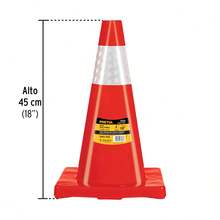 Cono de precaución de 45 cm de PVC con reflejante, Pretul - Naranja - Ver 2