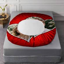 3pcs Couple Photo Print Bedspread Sheet Set, Mattress Protector (1 Bedspread + 2 Pillowcases, Pillowcases Not Included), Can Be Customized With Your Photo, Soft And Comfortable Bedding Set, Suitable For Family Bedrooms, Guest Rooms, Suitable For All Seasons, Personalized Home Decoration