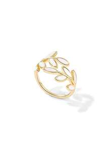 1pc Fashionable Minimalist Willow Leaf Adjustable Ring, Best Accessory For Girls' Daily Wear And Parties - one-size - View 3