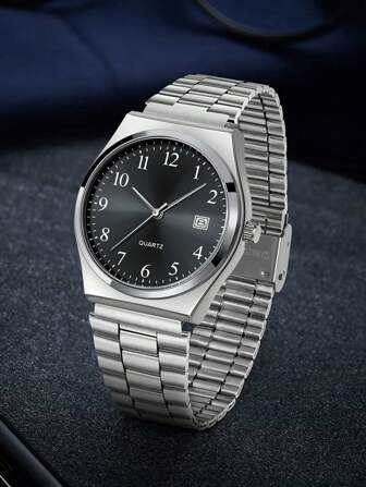 LUCKYFOX Classic Minimalist Retro Steel Band Quartz Watch With Calendar, High-Quality For Men And Women, Suitable For Daily Life, Business, Festivals, Birthday Gifts, Valentine's Day Gifts