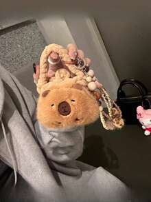 Neue süße Capybara Aufbewahrungstasche, geeignet für Schutzhülle, süße Tier Binden Aufbewahrungstasche, Plüsch Delfin Aufbewahrungstasche, Mini Capybara Plüsch Schlüsselanhänger, tragbare Münzaufbewahrungstasche, Cartoon Kopfhörerschutzhülle, Plüsch Cartoon gewebte Aufbewahrungstasche, Bluetooth Kopfhörerschutzhülle, Campus süßer Rucksackanhänger, das ideale Geschenk für Freunde und Mitschüler