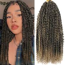 JVILO Passion Twist Hair 14 Inch 8 Packs Crochet Hair For Women, Short Pre Looped Passion Twist Crochet Hair Pre-Twisted Ombre Brown Passion Twist Braids Bohemian Crochet Hair (14inch T30#) - T27 - View 1