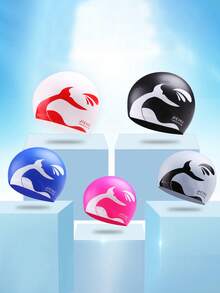 1PC 鱼尾硅胶泳帽 海豚鱼尾泳帽 长发泳帽 超大泳帽 女款防水硅胶泳帽 男款男女款泳帽 硅胶泳帽 舒适防水成人泳帽