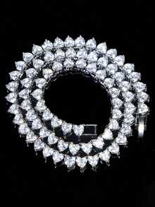 Iced Out Bling Valentine's Day Gift For Women Jewelry Heart-Shaped Copper Inset Zirconia CZ Tennis Choker Necklace For Women Fashion Jewelry Gifts For Everyday Wear - Love Necklace - View 16