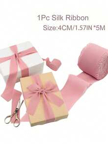 1/3/9 卷手工雪纺丝带流苏 1.5 英寸 X 5.5 码磨边丝带，适用于婚礼请柬、新娘花束、礼品包装、蝴蝶结制作、工艺品、派对装饰 - 彩色 - 查看 13