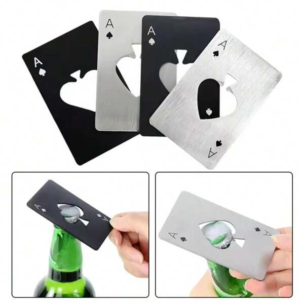 10pcs Of Creative Personalized Beer Bottle Openers In Any Two Color Combinations, Stylish Card Design, Portable, Exquisite And Durable, Suitable For Various Occasions,Great Holiday Gift