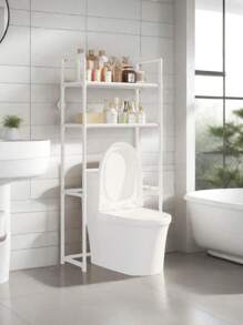 1 pieza Estantería de almacenamiento popular para el inodoro, de estilo minimalista, de fácil montaje para organizar el baño, decoración del hogar