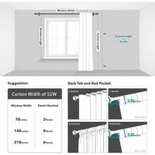 Blackout Curtains 84 Inches Long, Black Room Darkening Curtains Bedroom - 2 Panels, 52x84 Inch, Back Tab And Rod Pocket Black Curtains Living Room, Window Treatments - Coral Pink - View 2