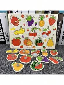 Montessori Preschool Hand-Grasping Board, Wooden Puzzle Matching Cognitive Toy For 1-2 Years Old Toddlers - Multicolor - View 1