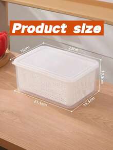 1 件白色塑料农产品保鲜食品储存容器套装，带密封盖和可拆卸沥水篮 - 可堆叠冰箱整理箱，用于长时间保持水果、蔬菜、绿色蔬菜新鲜 - 厨房食品储藏室储存解决方案，现代简约风格，多用途食品保鲜器，适用于水果、蔬菜、浆果、沙拉、餐食准备、家庭厨房用具圣诞礼物。 - 白色 - 查看 5