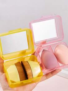 Set di spugnette per il trucco personalizzabile, con testina a fungo + set di spugnette per il trucco, con scatola a specchio per spugnette per il trucco, ultra morbide e non assorbenti, spugna a forma di goccia d'acqua a forma di zucca/fungo per il trucco