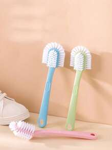 [5-In-1 Efficient Shoe Brush] Creative 5-Side Shoe Brush With Double-Sided Circular Design For All-Around Cleaning, Plastic Hard Bristle Bathroom Cleaning Brush, 5-In-1 Durable Shoe Brush, Plastic Material, Highly Efficient Cleaning