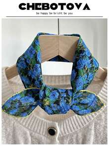 1条女士春夏新款柔软丝滑波西米亚风小方巾，亲肤舒适，百搭印花领巾/头巾，可搭配连衣裙 - 彩色 - 查看 22