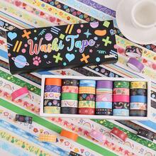 ICCEEMEE 30 Rolls Colorful Washi Tape Set, Decorative Washi Tape Washy Tape Bible Journaling Supplies Masking Tape For Arts & Crafts, Card Wrapping, Scrapbooking, Junk Journal, Bullet Journaling, 2m (2.2yards) - 均碼 - 查看 1