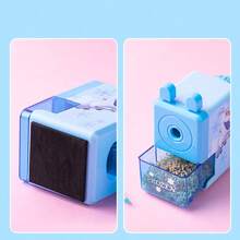 Disney 1 件卡通史迪奇冰雪奇缘蜘蛛侠手动铅笔刀带手摇曲柄，学生用塑料铅笔刀 - 无需电力，自动进纸机制，适合返校使用 - 彩色 - 查看 9