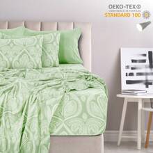 Lux Decor 6-Piece Paisley Bed Sheets High GSM Brushed Microfiber Sheets - Elevate Your Sleep Experience With 16-Inch-Deep Pocket Bedding Sheets & Pillowcases- Back To School- Graduation Gift- All Sizes Available-, Valentine's Day Bedroom, Spring Bedding Refresh, Guest Room Essentials, Dorm Room Bedding, Premium Bed Linens, Easy Care Sheets, Hypoallergenic Fabric, Year-Round Comfort, Master Bedroom Update, Matching Bedding Set, Hotel Quality Linens - Hiền nhân - Xem 9