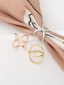 1件/3件/9件时尚新款丝巾扣简约女士围巾扣环亮面X型围巾环两用围巾丝巾扣