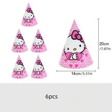 Sanrio مجموعة أعلام ثلاثية الأبعاد لديكورات حفلة هالو كيتي ، تشمل: أعلام ثلاثية ، قبعات ورقية ، سفرة ، بطاقات دعوة ، أكياس بلاستيكية ، أقنعة