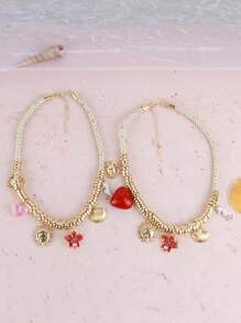 Collar multicapa para mujer - Presenta diseños de cangrejo, corazón, floral, sol, concha, caballito de mar, con estilo de playa/resort elegante y versátil