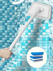 One Detachable Long-Handled Brush And Three Sponge Multi-Purpose Bathroom Wall Brushes, Household And Kitchenware, Household Cleaning Products, Detachable Cleaning Brush, Essential Cleaning Brush For Summer, Replaceable Brush Head - Multicolor - View 13