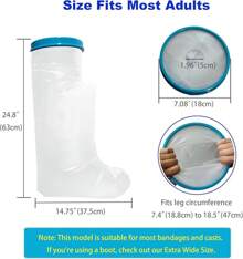 % Waterproof Leg Cast Cover Showering, Reusable Adult Short Leg Cast Protector, Cast Covers Shower Leg, Cast Bag Shower, Cast Cover Showering Foot