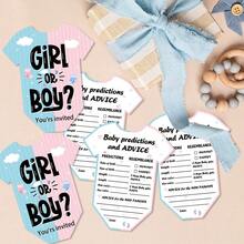 10PCS 20PCS 30PCS Gender-Revealing Voting Cards For Boys Or Girls. Gender-Revealing Game Cards Are Baby Shower Party Supplies, In Blue And Pink - Multicolor - View 14