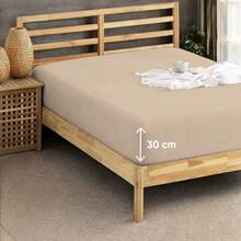 MADE IN TURKEY 100% Cotton Jersey Fitted Sheet – 100x200 Cm 120x200 Cm 140*200 Cm 160x200 Cm 180x200 Cm Options, Soft & Breathable Fabric - Brown - View 5