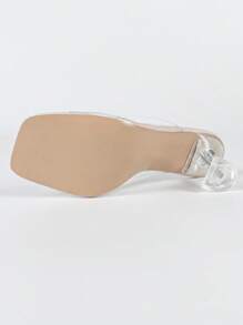 Nouvelles chaussures à talons mi-hauts européennes et américaines au style britannique, avec une pointe carrée, une bouche ronde, confortable et simple. Talons transparents en PC, chaussures de travail casual avec Glissant, en matériau léger TPU, beige/ton chaud, convenant au printemps, à l'été, à l'automne, aux occasions sociales, au style de rue, à toutes les saisons, sandales élégantes, pour l'extérieur, mignonne, pour la boîte de nuit, le mariage, les vacances
