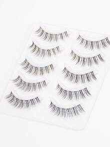 5 对自然透明假睫毛，自然外观，睫毛延长，卷翘柔软，适合初学者，日常，派对约会假睫毛，睫毛，睫毛，假睫毛 - 自然纖長款 - 查看 4