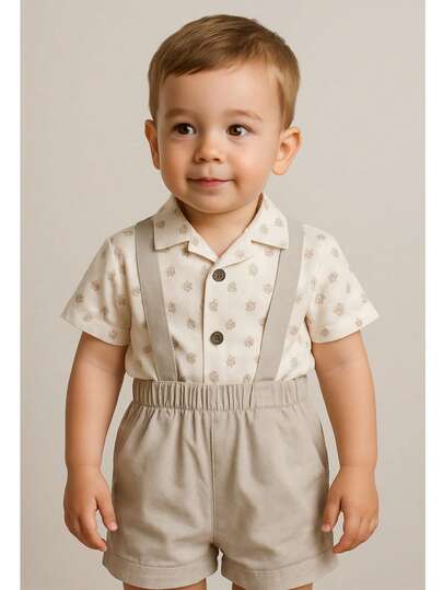 Conjunto de niño de camisa y pantalón con tirantes talla 2, 3, 4 y 5 años.