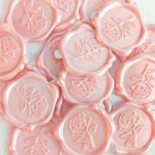 10 pezzi di adesivi per ceralacca rosa/oro a forma di rosa, adatti per inviti di nozze. Sono facili da usare e hanno una buona adesione. Adesivi per buste con rose, accessori per inviti di matrimonio, forniture scolastiche, back to school