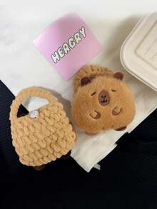 Neue süße Capybara Aufbewahrungstasche, geeignet für Schutzhülle, süße Tier Binden Aufbewahrungstasche, Plüsch Delfin Aufbewahrungstasche, Mini Capybara Plüsch Schlüsselanhänger, tragbare Münzaufbewahrungstasche, Cartoon Kopfhörerschutzhülle, Plüsch Cartoon gewebte Aufbewahrungstasche, Bluetooth Kopfhörerschutzhülle, Campus süßer Rucksackanhänger, das ideale Geschenk für Freunde und Mitschüler