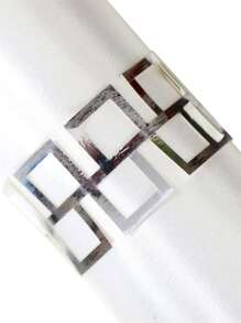 100/50pcs Creative Disposable 3D Square Round Napkin Ring, Party Decoration Napkin Ring Buckle, Gold Laser Cutting Pattern, Paper Imitation Metal Napkin Buckle, Suitable For Dinner, Wedding And Party, Kitchen Desktop Textile Supplies