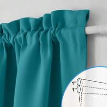 Local Warehouse- Door Curtain Panel, Grey French Door Curtains Blackout Thermal Insulated Curtain Sidelight Privacy For Window/Living Room/Doorways/Classroom (25W By 72L Inches, 1 Panel) - Peacock Teal - 查看 11