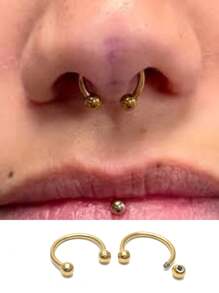 2/4/6 pièces Anneau de nez, anneau de septum, boucles d'oreilles en acier inoxydable BCR pour cartilage, faux piercing d'oreille circulaire, tragus, bijoux de corps en forme de fer à cheval