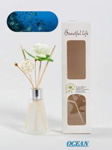 1pc 50ml/1.69floz Transparent Frosted BottleFlameless Essential Oil Diffuser, Lavender Aromatherapy Essential Oil Set,Home & Bedroom Air Freshener Decorative Aromatherapy Gifts Birthday Graduation(Aromatherapy Sticks Are Random In Quantity)
